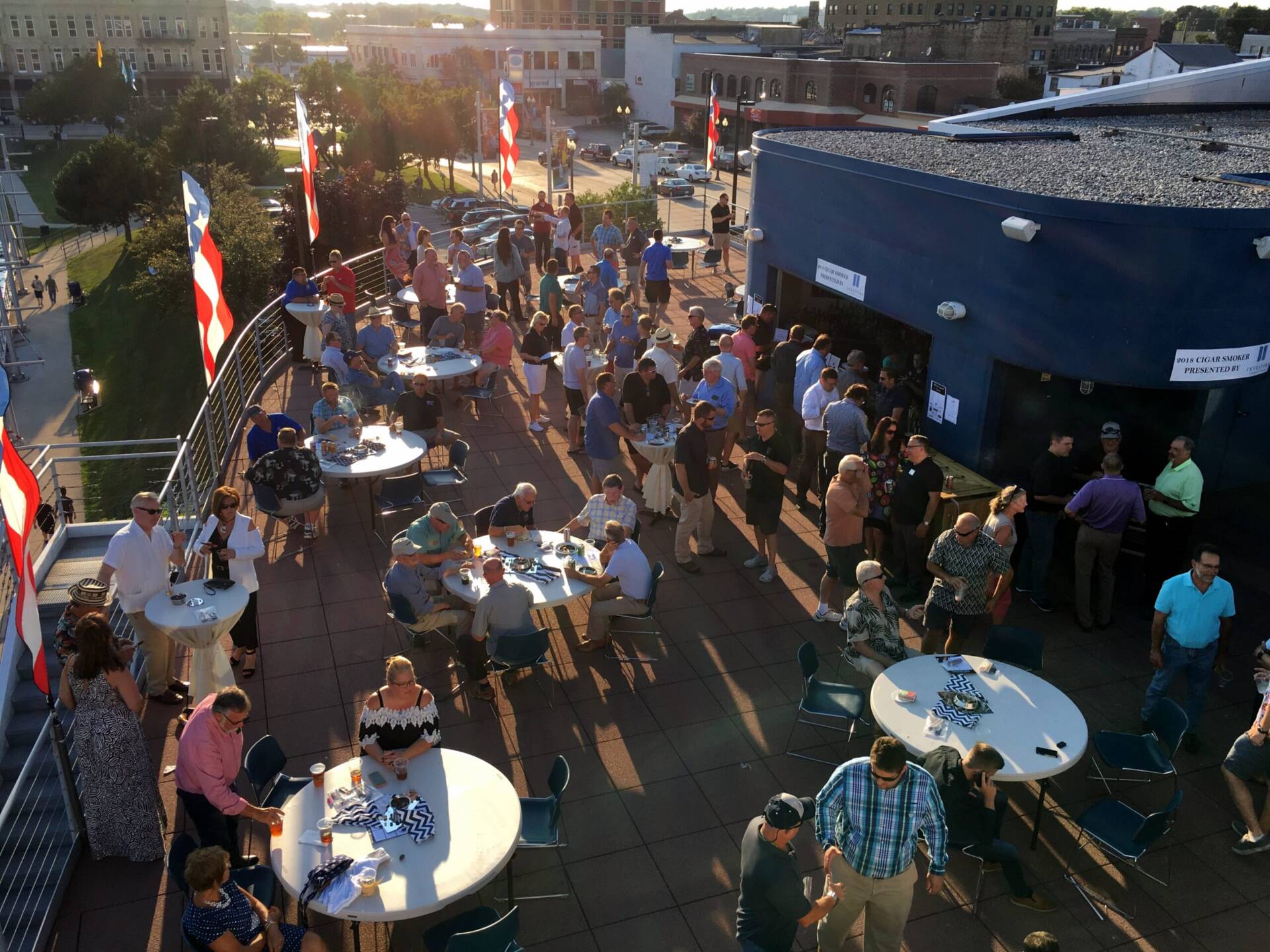 A gathering on the Museum's roof deck.