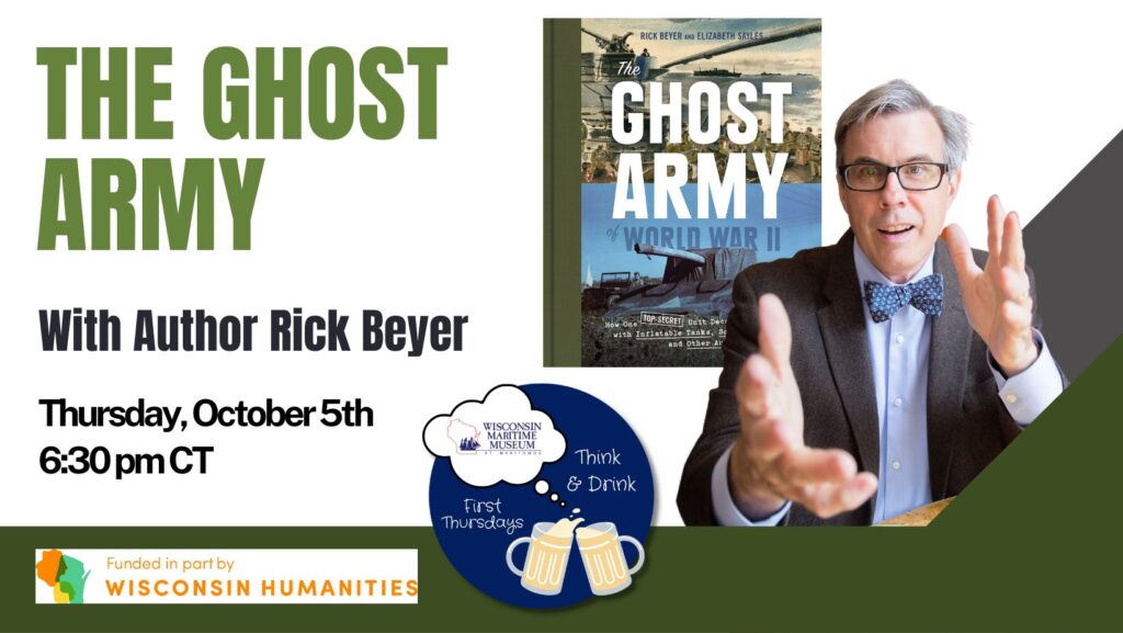 Promotional ad for the Ghost Army talk with the basic event info